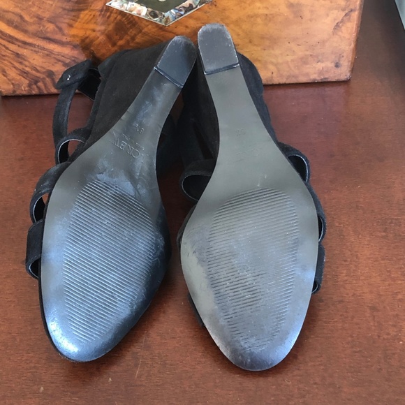 J. Crew Watson Wedge Sandals Black Suede - Picture 7 of 7